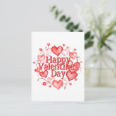 Elegante Valentijnsdag harten en wijnstokken Briefkaart (Staand voorkant)