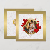 Elegante Valentijnsdag, Liefde, Jubileum Rode Hart Kaart (Voorkant / Achterkant)