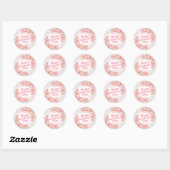 Elegante Valentijnsdag Roze Bloemen Lijst Sticker (Vel)