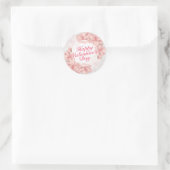 Elegante Valentijnsdag Roze Bloemen Lijst Sticker (Tas)