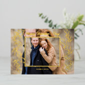 Elegante Valentijnsdag Script Foto Folie Feestdagenkaart (Staand Voorkant)