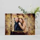 Elegante Valentijnsdag Script Foto Folie Feestdagenkaart (Staand Voorkant)