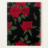 Elegante Valentijnsdag Zwart & Rood Rose Planner (Achterkant)