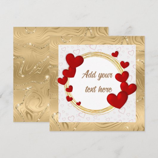 Elegante Valentijnse , Liefde, Jubileum bruiloft Bedankkaart (Voorkant / Achterkant)