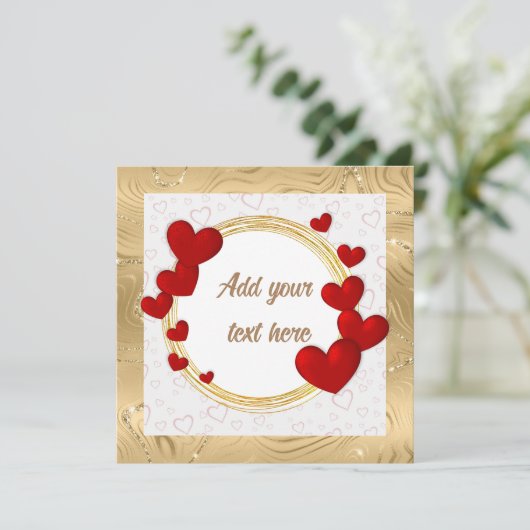 Elegante Valentijnse , Liefde, Jubileum bruiloft Bedankkaart (Staand voorkant)