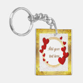 Elegante Valentijnse , Liefde, Jubileum bruiloft Sleutelhanger (Voorkant Links)