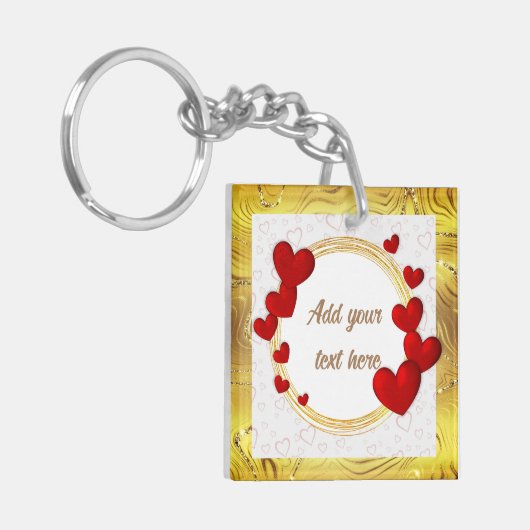 Elegante Valentijnse , Liefde, Jubileum bruiloft Sleutelhanger (Voorkant Links)