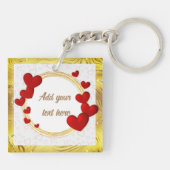 Elegante Valentijnse , Liefde, Jubileum bruiloft Sleutelhanger (Achterkant)