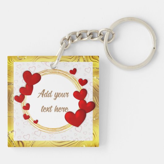 Elegante Valentijnse , Liefde, Jubileum bruiloft Sleutelhanger (Achterkant)