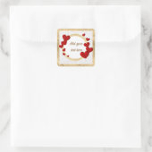 Elegante Valentijnse , Liefde, Jubileum bruiloft Vierkante Sticker (Tas)