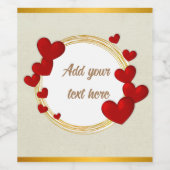 Elegante Valentijnse , Liefde, Jubileum bruiloft Wijn Etiket (Enkel label)