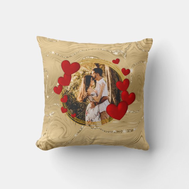 Elegante Valentijnse , liefde, Jubileum rode harte Kussen (Voorkant)
