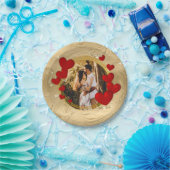 Elegante Valentijnse , liefde, Jubileum rode harte Papieren Bordje (Feest)