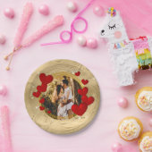 Elegante Valentijnse , liefde, Jubileum rode harte Papieren Bordje (Feest)