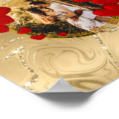 Elegante Valentijnse , liefde, Jubileum rode harte Poster (Hoek)