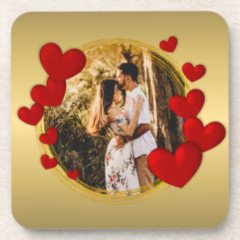 Elegante Valentijnse , Liefde, Jubileum Rood Hart Bier Onderzetter