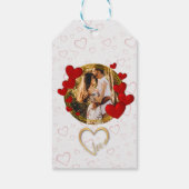 Elegante Valentijnse , Liefde, Jubileum Rood Hart Cadeaulabel (Achterkant)