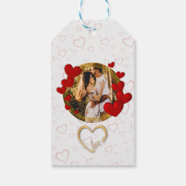 Elegante Valentijnse , Liefde, Jubileum Rood Hart Cadeaulabel