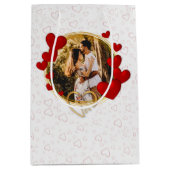 Elegante Valentijnse , Liefde, Jubileum Rood Hart Medium Cadeauzakje (Voorkant)