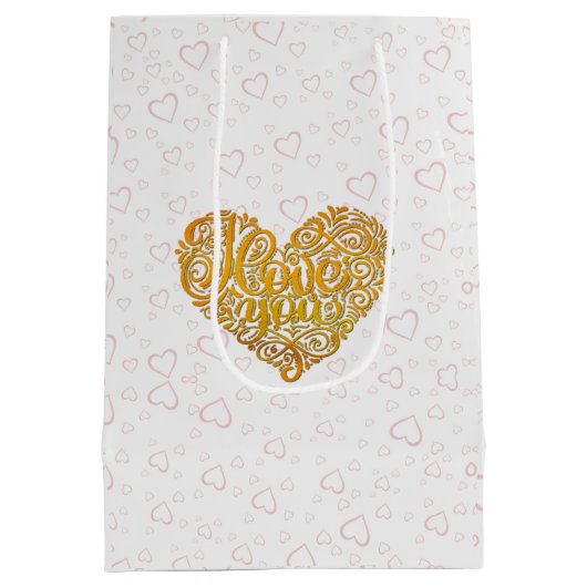 Elegante Valentijnse , Liefde, Jubileum Rood Hart Medium Cadeauzakje (Achterkant)
