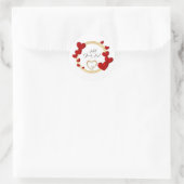Elegante Valentijnse , Liefde, Jubileum Rood Hart Ronde Sticker (Tas)