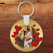 Elegante Valentijnse , Liefde, Jubileum Rood Hart Sleutelhanger (Voorkant)
