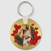 Elegante Valentijnse , Liefde, Jubileum Rood Hart Sleutelhanger (Achterkant)