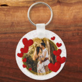 Elegante Valentijnse , Liefde, Jubileum Rood Hart Sleutelhanger (Achterkant)
