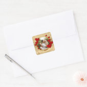 Elegante Valentijnse , Liefde, Jubileum Rood Hart Vierkante Sticker (Envelop)