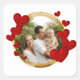 Elegante Valentijnse , Liefde, Jubileum Rood Hart Vierkante Sticker