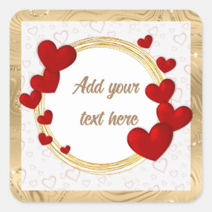 Elegante Valentijnskaarten, Liefde, Jubileum Huwel Vierkante Sticker