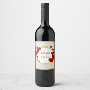 Elegante Valentijnskaarten, Liefde, Jubileum Huwel Wijn Etiket