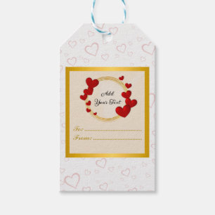 Elegante Valentijnskaarten, Liefde, Jubileum Rode Cadeaulabel