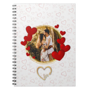 Elegante Valentijnskaarten, Liefde, Jubileum Rode  Notitieboek