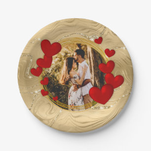 Elegante Valentijnskaarten, Liefde, Jubileum Rode Papieren Bordje