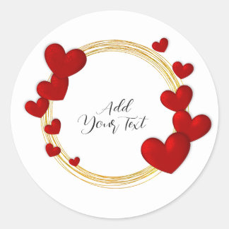 Elegante Valentijnskaarten, Liefde, Jubileum Rode Ronde Sticker