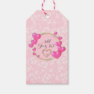 Elegante Valentijnskaarten, Liefde, Jubileum Roze Cadeaulabel