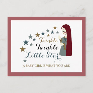 Elegante vallende sterren, Meisje babyshower uitno Uitnodiging Briefkaart