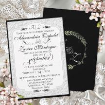 Elegante valse reliëf kalligrafie - Wit/Zwart
