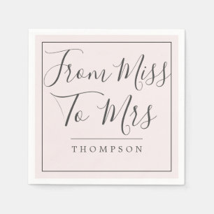Elegante Van Miss tot Mrs Bruidscadeau Roze Papier Servet