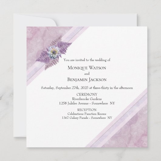 Elegante Varen Bloemen Bruiloft Kaart (Achterkant)