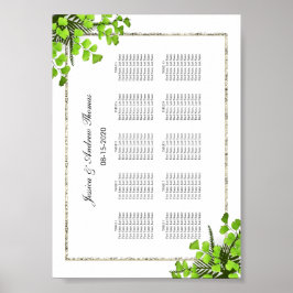 Elegante varendecoratie bruiloft zitplaatskaart poster