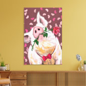 Elegante Varken Canvas Afdruk (Insitu (Woonkamer))