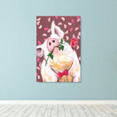 Elegante Varken Canvas Afdruk (Insitu (Houten vloer))