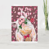 Elegante Varken Grappige Valentijnskaart Kaart (Achterkant)