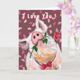 Elegante Varken Grappige Valentijnskaart Kaart