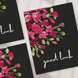 Elegante " Veel Succes" Aquarel Wilde Bloem Kaart