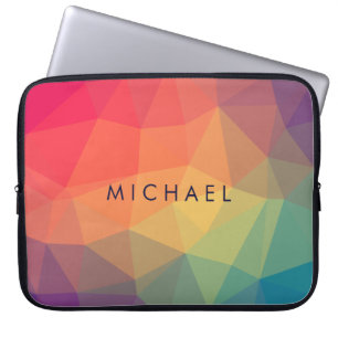 Elegante veelhoekige driehoekige jouw naam toevoeg laptop sleeve