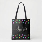 Elegante veelkleurige bloemen op zwart tote bag (Voorkant)