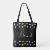 Elegante veelkleurige bloemen op zwart tote bag (Achterkant)